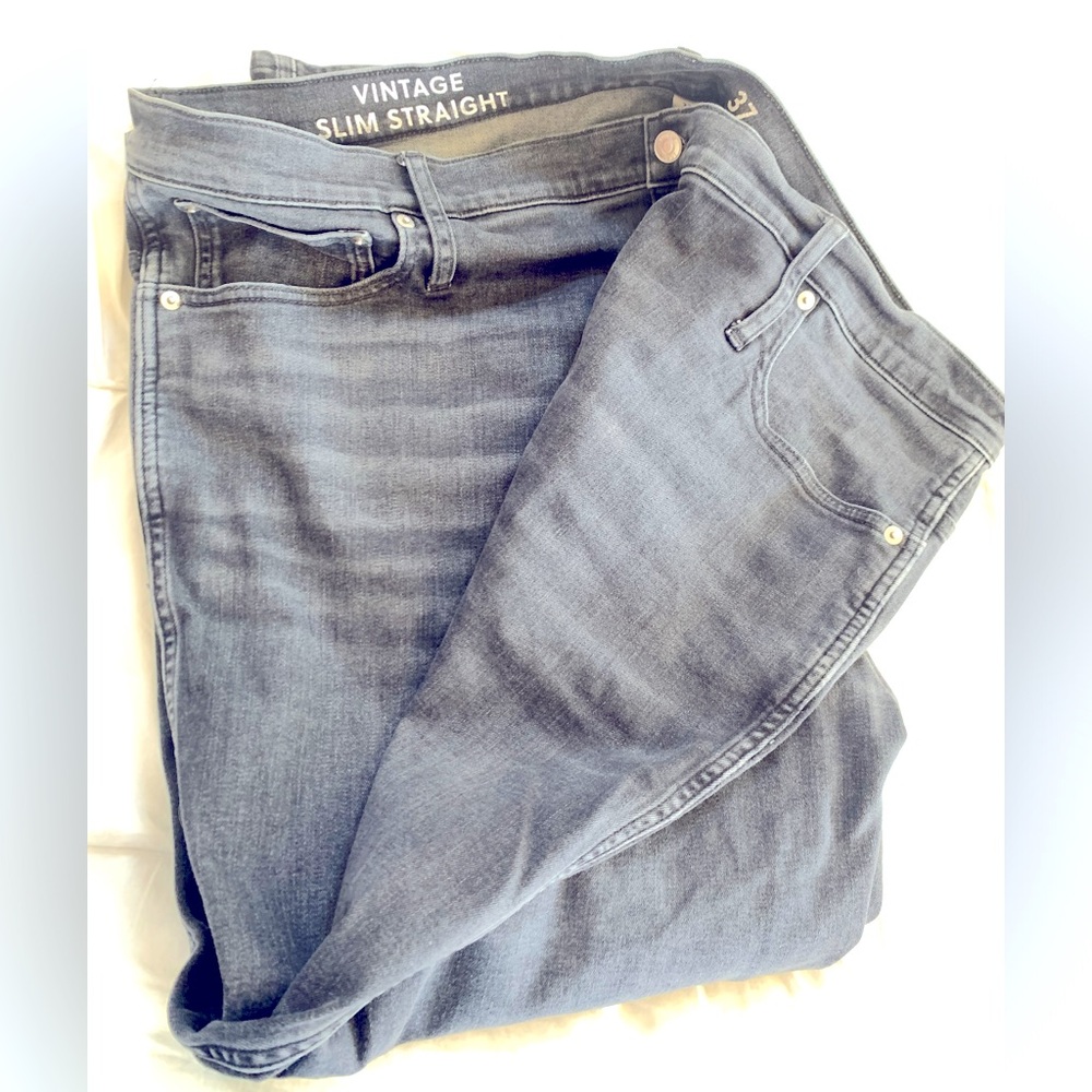 Jcrew Vintage Straight slim 37 black/gray runs big